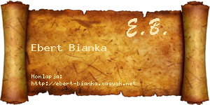 Ebert Bianka névjegykártya